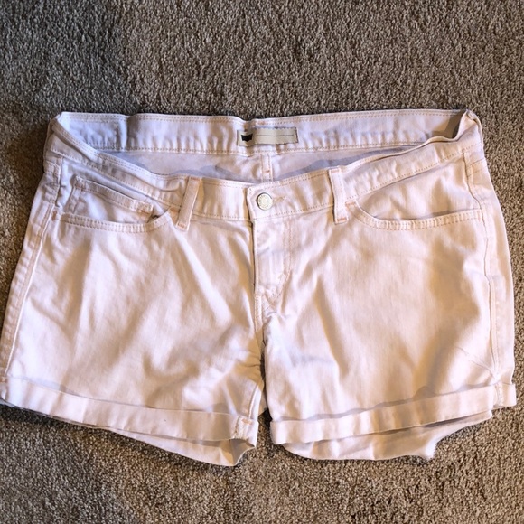 Levi’s white denim shorts stretch rolled cuff white label 30 - Picture 1 of 8
